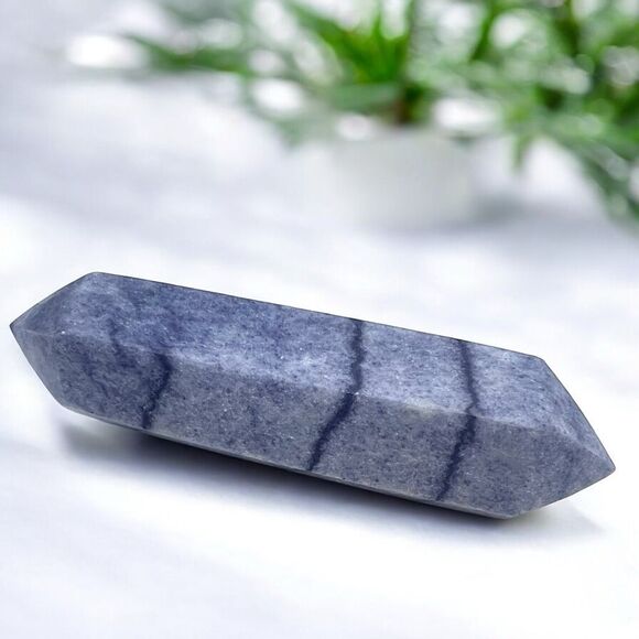 Blue Aventurine Double‎ Terminated Meditation  Wand (2) - Picture 1 of 10